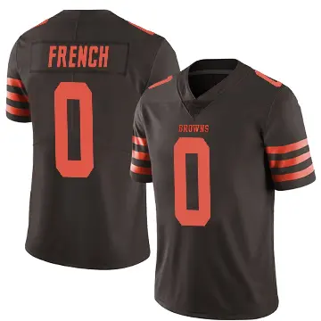 ＃0 Men's Wesley French Brown Limited Cleveland Browns Color Rush Jersey