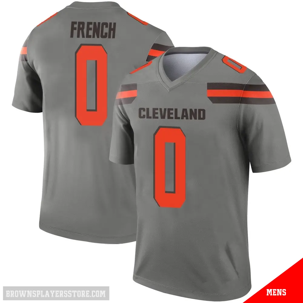 ＃0 Men's Wesley French Legend Cleveland Browns Inverted Silver Jersey