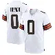 ＃0 Men's Wesley French White Game Cleveland Browns Jersey