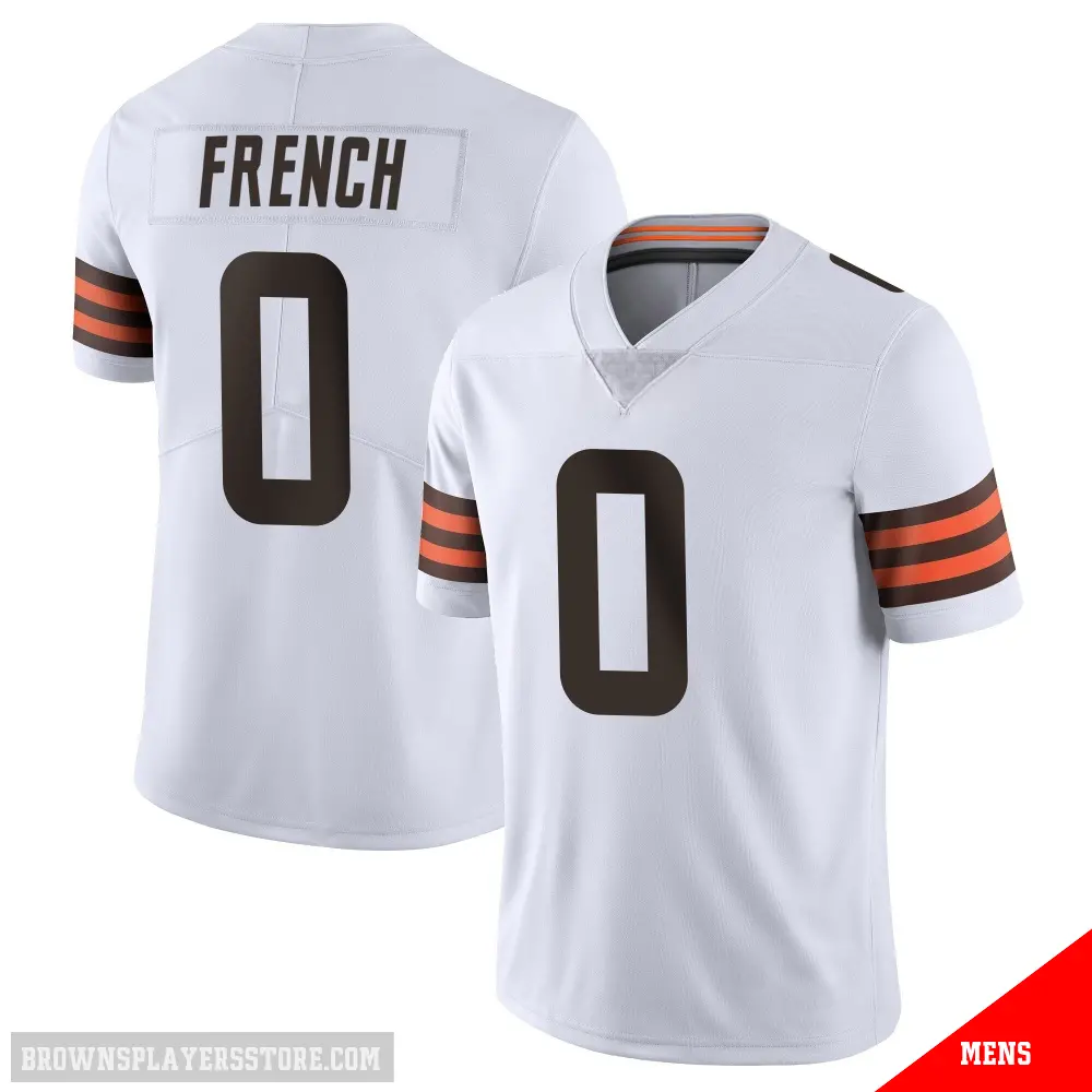 ＃0 Men's Wesley French White Limited Cleveland Browns Vapor Untouchable Jersey