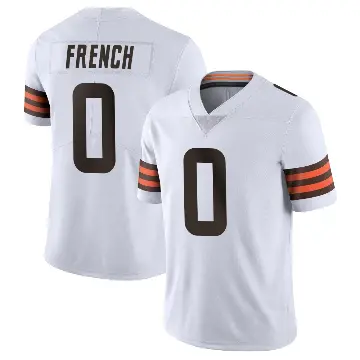 ＃0 Men's Wesley French White Limited Cleveland Browns Vapor Untouchable Jersey