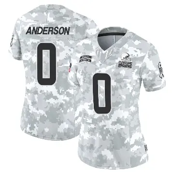 ＃0 Women's Aaron Anderson Arctic Camo Limited Cleveland Browns 2024 Salute to Service Jersey