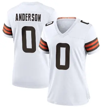 ＃0 Women's Aaron Anderson White Game Cleveland Browns Jersey