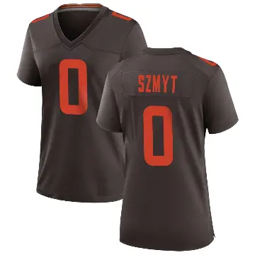＃0 Women's Andre Szmyt Brown Game Cleveland Browns Alternate Jersey