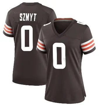＃0 Women's Andre Szmyt Brown Game Cleveland Browns Team Color Jersey