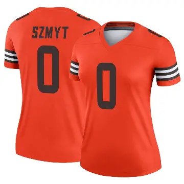 ＃0 Women's Andre Szmyt Orange Legend Cleveland Browns Inverted Jersey
