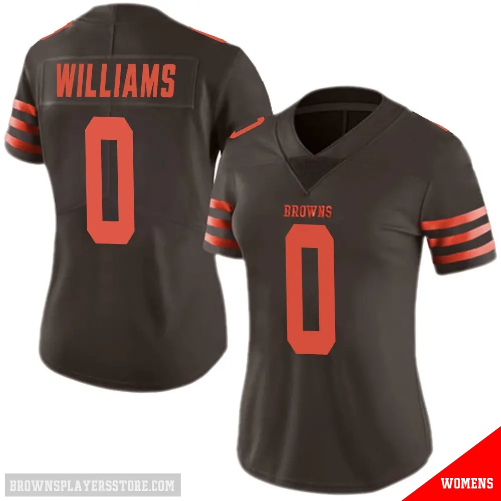 ＃0 Women's Bucky Williams Brown Limited Cleveland Browns Color Rush Jersey