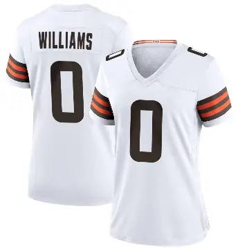 ＃0 Women's Bucky Williams White Game Cleveland Browns Jersey
