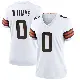 ＃0 Women's Bucky Williams White Game Cleveland Browns Jersey