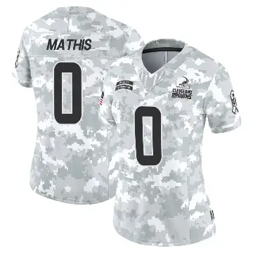 ＃0 Women's Damarri Mathis Arctic Camo Limited Cleveland Browns 2024 Salute to Service Jersey