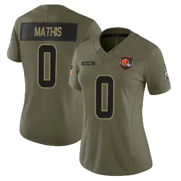 ＃0 Women's Damarri Mathis Olive Limited Cleveland Browns 2025 Salute to Service Jersey