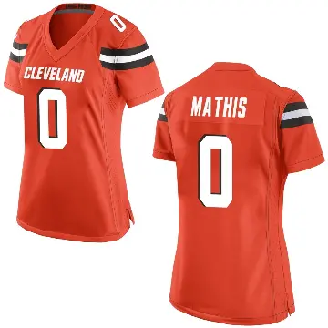 ＃0 Women's Damarri Mathis Orange Game Cleveland Browns Alternate Jersey