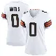 ＃0 Women's Damarri Mathis White Game Cleveland Browns Jersey