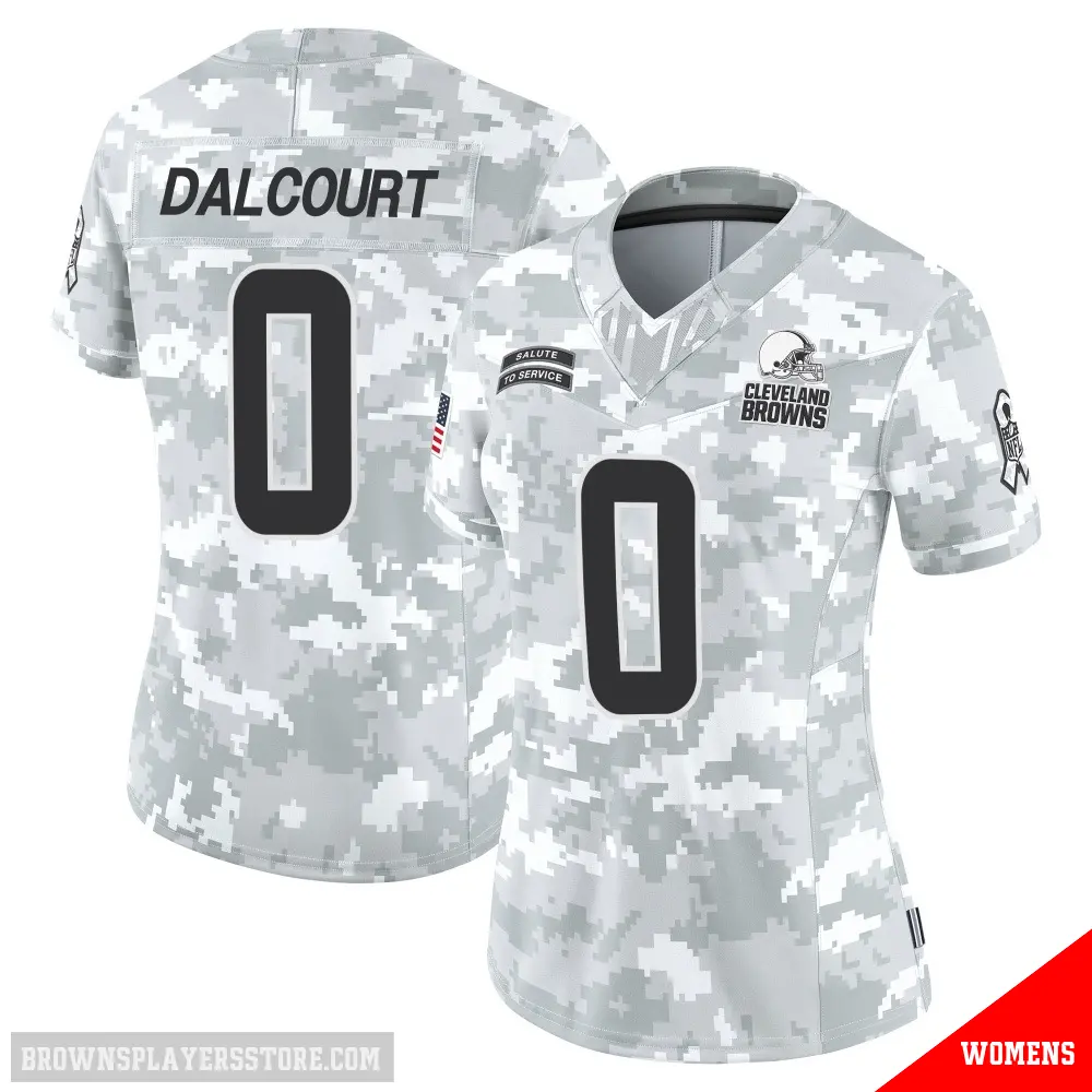 ＃0 Women's Darrian Dalcourt Arctic Camo Limited Cleveland Browns 2024 Salute to Service Jersey