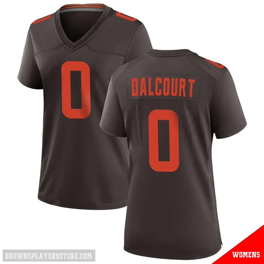 ＃0 Women's Darrian Dalcourt Brown Game Cleveland Browns Alternate Jersey