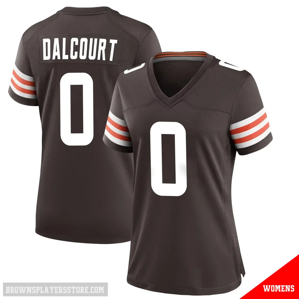 ＃0 Women's Darrian Dalcourt Brown Game Cleveland Browns Team Color Jersey