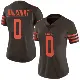 ＃0 Women's Darrian Dalcourt Brown Limited Cleveland Browns Color Rush Jersey