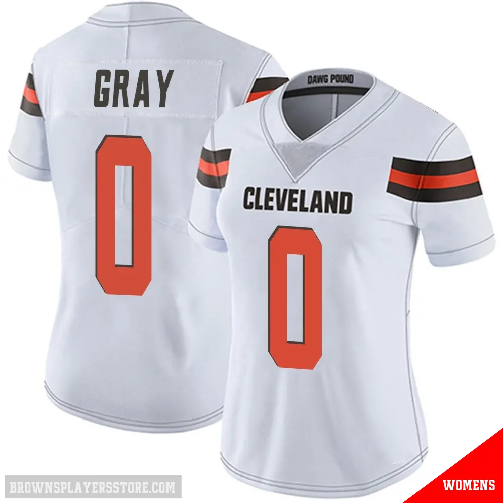 ＃0 Women's Eric Gray White Limited Cleveland Browns Vapor Untouchable Jersey