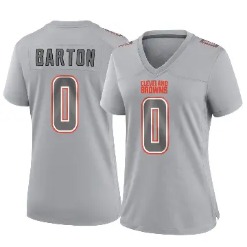 ＃0 Women's Jackson Barton Gray Game Cleveland Browns Atmosphere Fashion Jersey