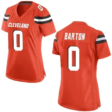 ＃0 Women's Jackson Barton Orange Game Cleveland Browns Alternate Jersey