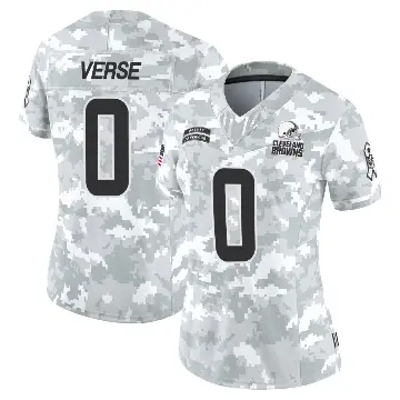 ＃0 Women's Jared Verse Arctic Camo Limited Cleveland Browns 2024 Salute to Service Jersey