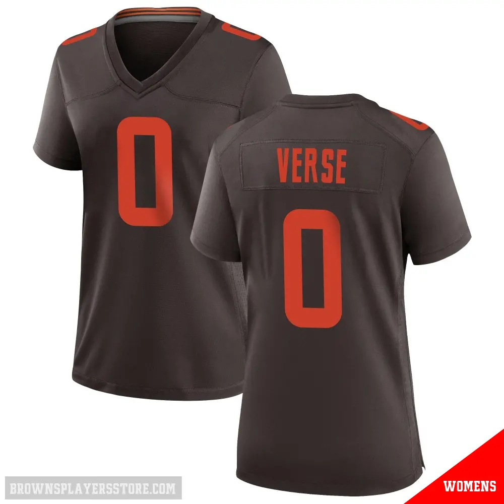 ＃0 Women's Jared Verse Brown Game Cleveland Browns Alternate Jersey