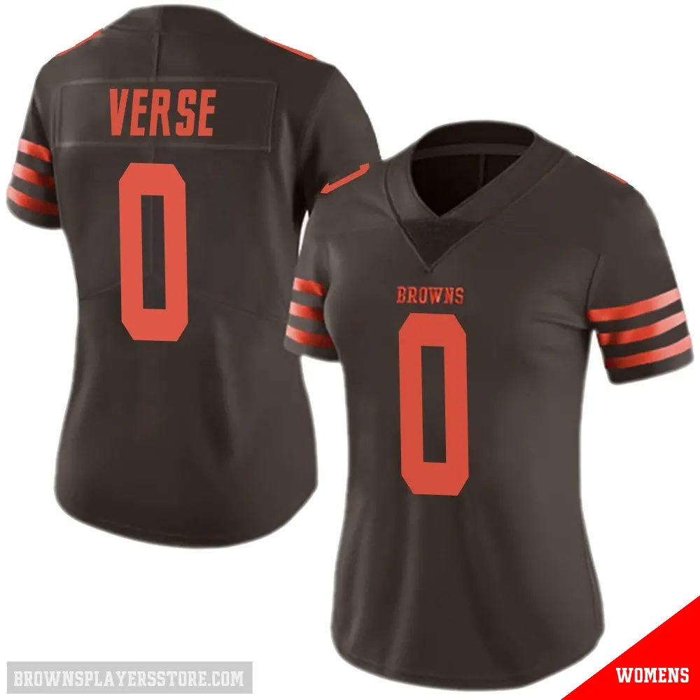 ＃0 Women's Jared Verse Brown Limited Cleveland Browns Color Rush Jersey