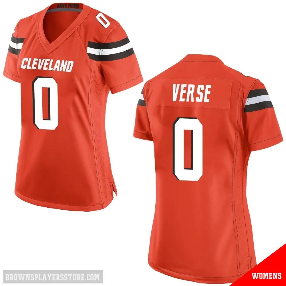 ＃0 Women's Jared Verse Orange Game Cleveland Browns Alternate Jersey