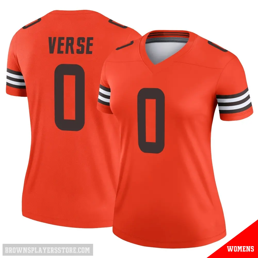 ＃0 Women's Jared Verse Orange Legend Cleveland Browns Inverted Jersey