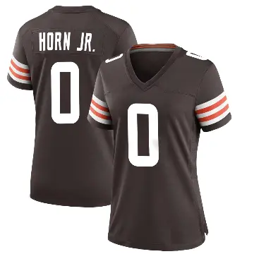 ＃0 Women's Jimmy Horn Jr. Brown Game Cleveland Browns Team Color Jersey
