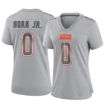 ＃0 Women's Jimmy Horn Jr. Gray Game Cleveland Browns Atmosphere Fashion Jersey