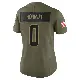 ＃0 Women's Jimmy Horn Jr. Olive Limited Cleveland Browns 2025 Salute to Service Jersey