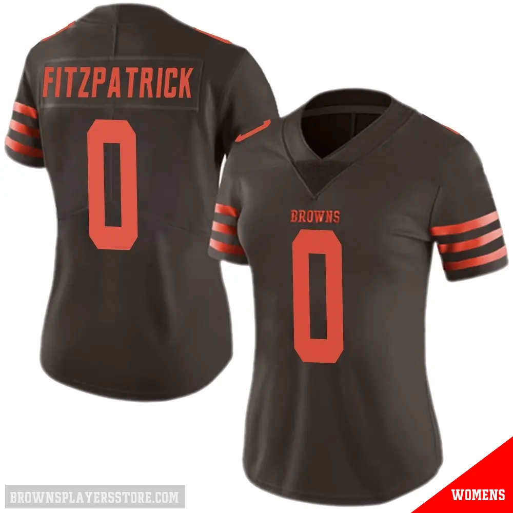 ＃0 Women's John FitzPatrick Brown Limited Cleveland Browns Color Rush Jersey
