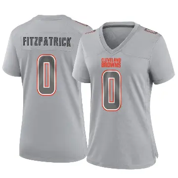 ＃0 Women's John FitzPatrick Gray Game Cleveland Browns Atmosphere Fashion Jersey