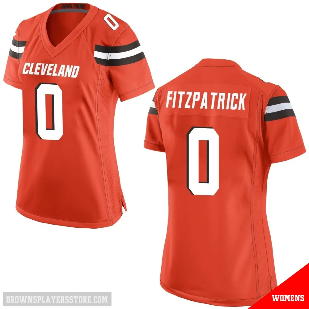 ＃0 Women's John FitzPatrick Orange Game Cleveland Browns Alternate Jersey