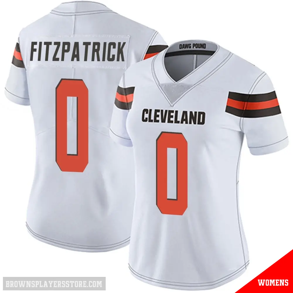 ＃0 Women's John FitzPatrick White Limited Cleveland Browns Vapor Untouchable Jersey