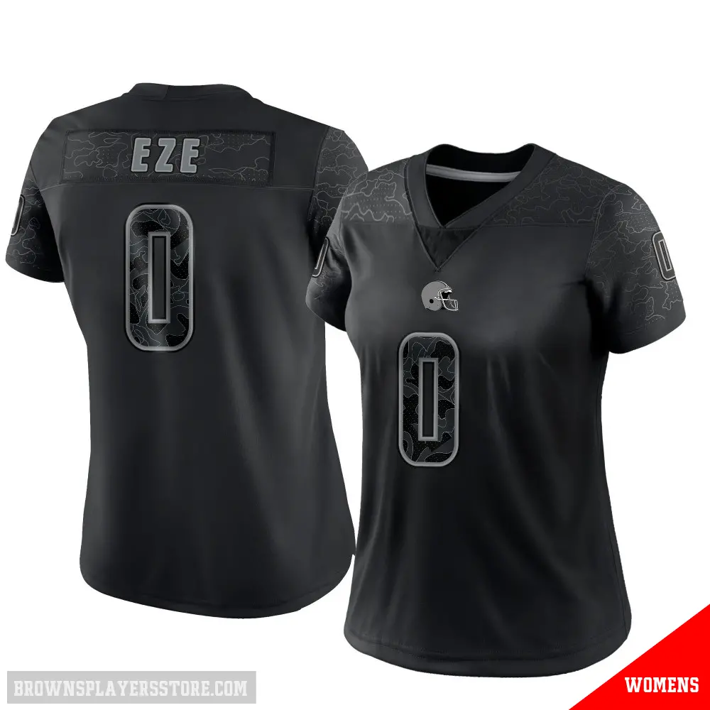 ＃0 Women's Obinna Eze Black Limited Cleveland Browns Reflective Jersey