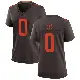 ＃0 Women's Obinna Eze Brown Game Cleveland Browns Alternate Jersey