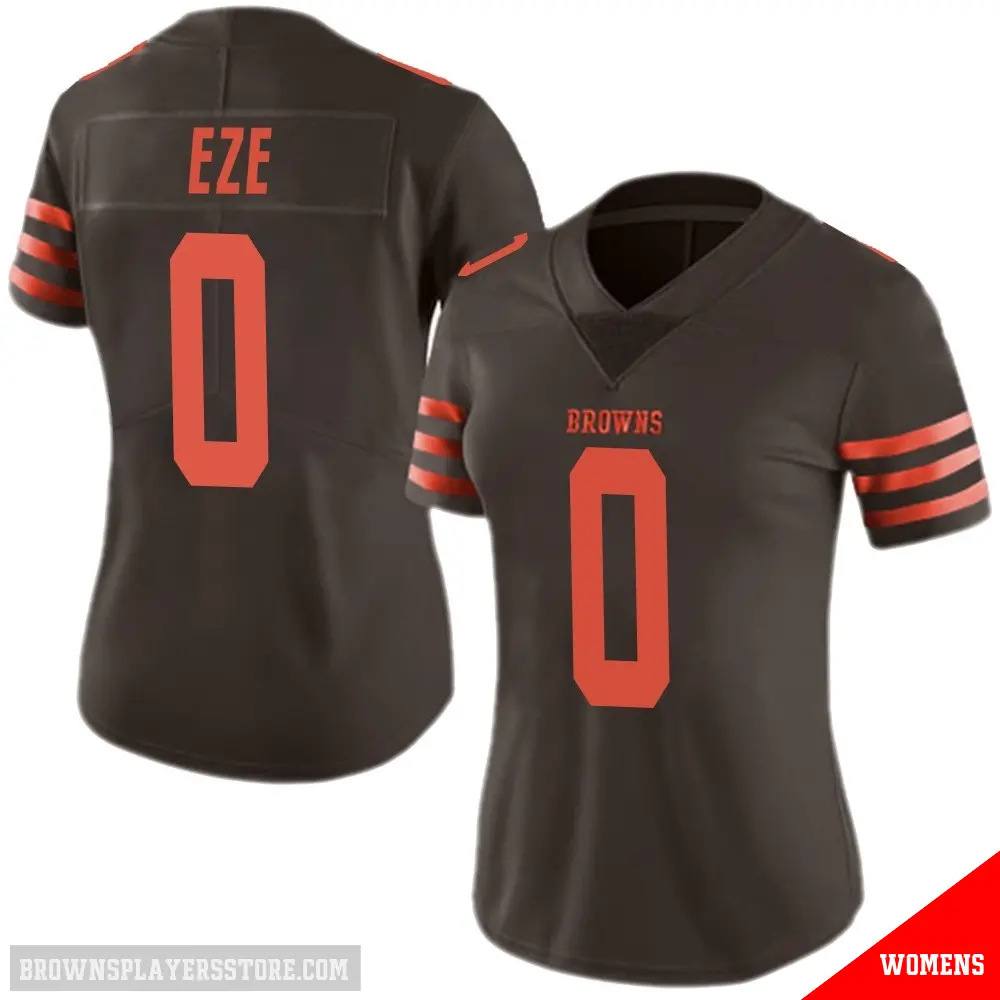 ＃0 Women's Obinna Eze Brown Limited Cleveland Browns Color Rush Jersey