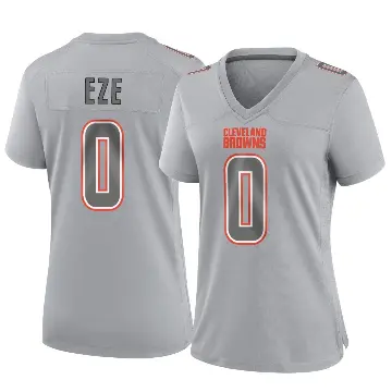 ＃0 Women's Obinna Eze Gray Game Cleveland Browns Atmosphere Fashion Jersey