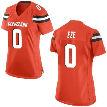 ＃0 Women's Obinna Eze Orange Game Cleveland Browns Alternate Jersey