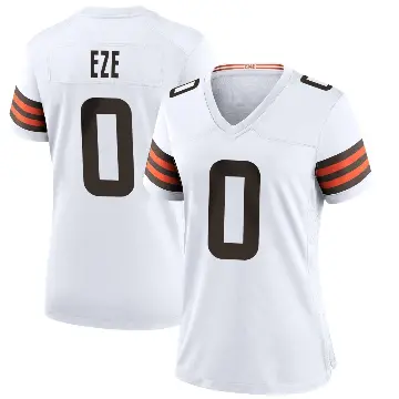 ＃0 Women's Obinna Eze White Game Cleveland Browns Jersey