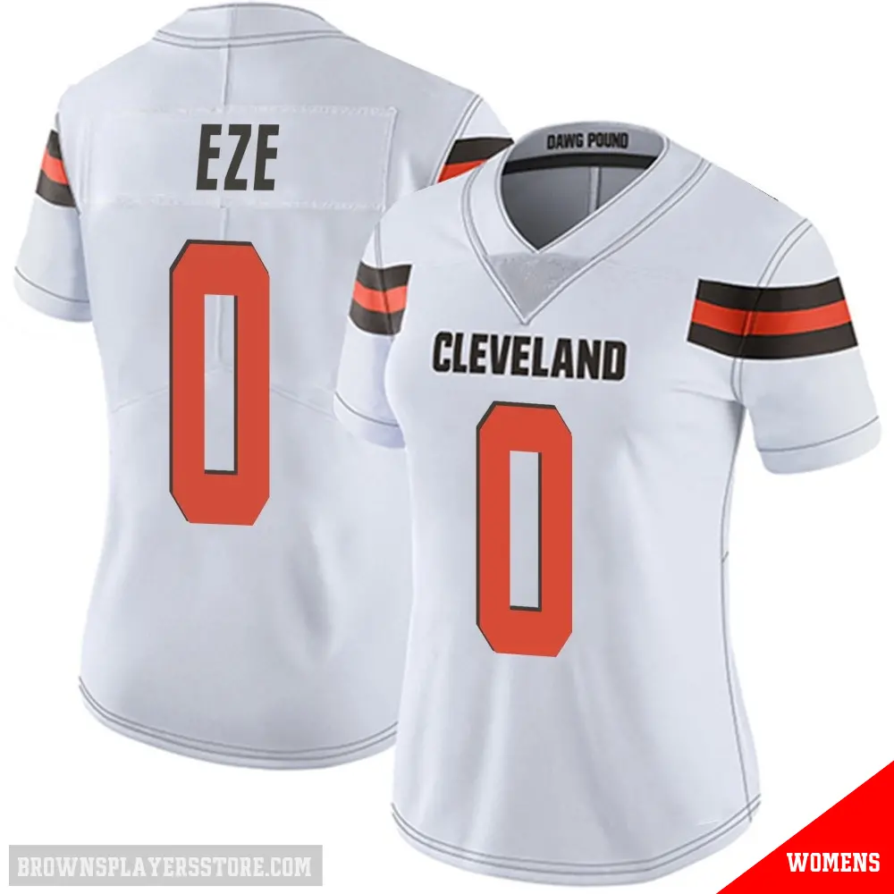 ＃0 Women's Obinna Eze White Limited Cleveland Browns Vapor Untouchable Jersey