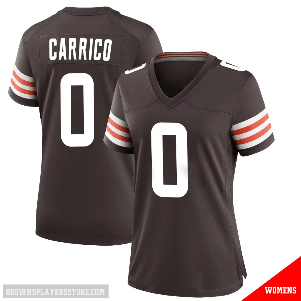 ＃0 Women's Reid Carrico Brown Game Cleveland Browns Team Color Jersey
