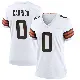 ＃0 Women's Reid Carrico White Game Cleveland Browns Jersey