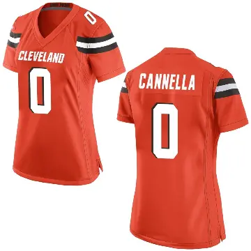 ＃0 Women's Sal Cannella Orange Game Cleveland Browns Alternate Jersey