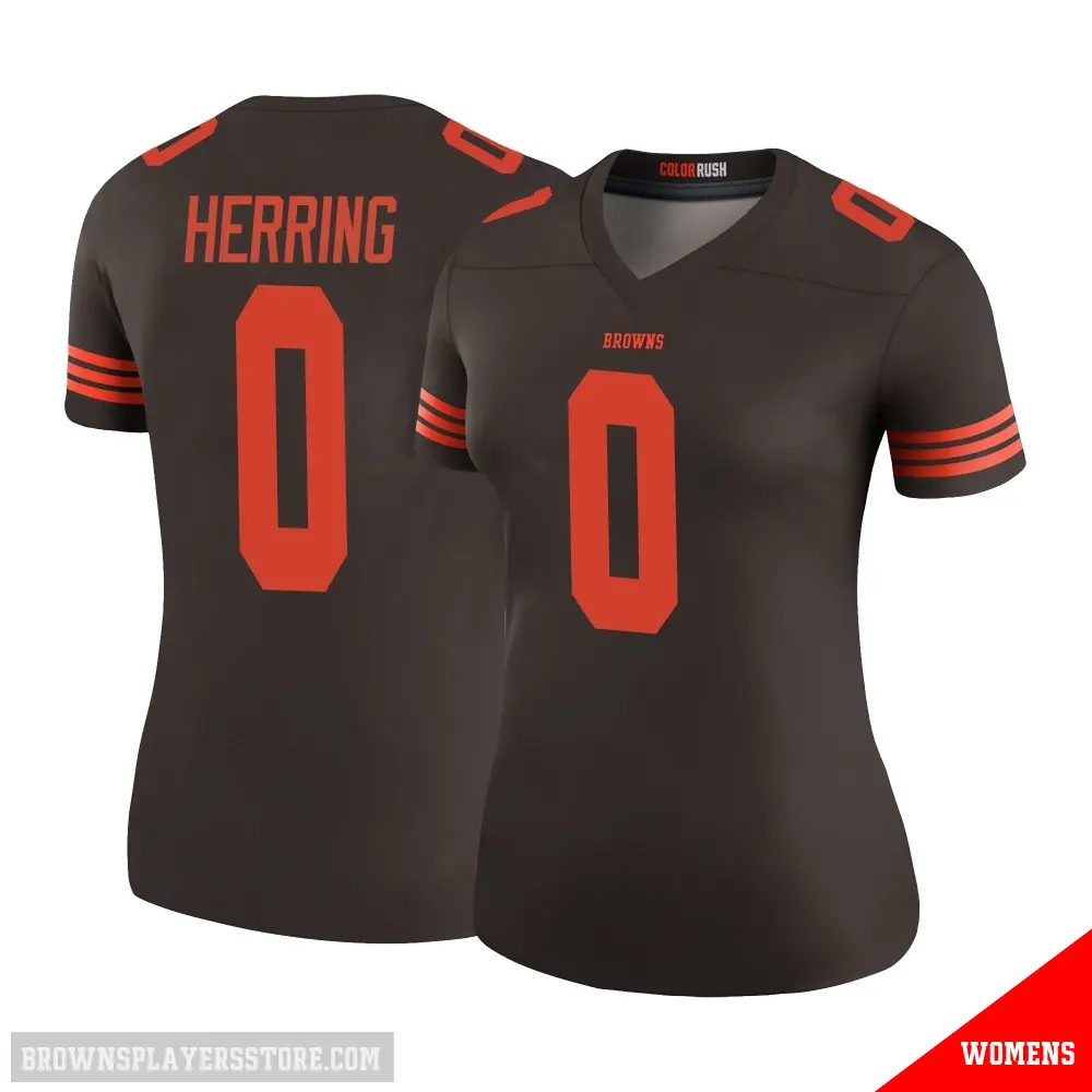 ＃0 Women's Tyron Herring Brown Legend Cleveland Browns Color Rush Jersey
