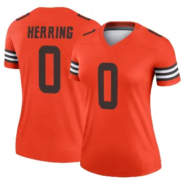 ＃0 Women's Tyron Herring Orange Legend Cleveland Browns Inverted Jersey