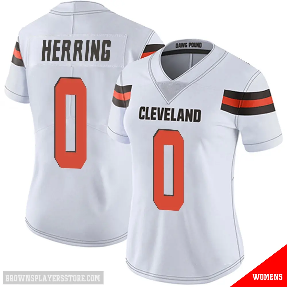 ＃0 Women's Tyron Herring White Limited Cleveland Browns Vapor Untouchable Jersey