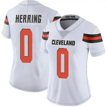 ＃0 Women's Tyron Herring White Limited Cleveland Browns Vapor Untouchable Jersey
